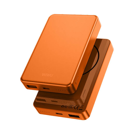 Wiwu P15-1 LED Işık Göstergeli Ultra İnce PD 20W Kablosuz Powerbank 10000mAh 15W - 5