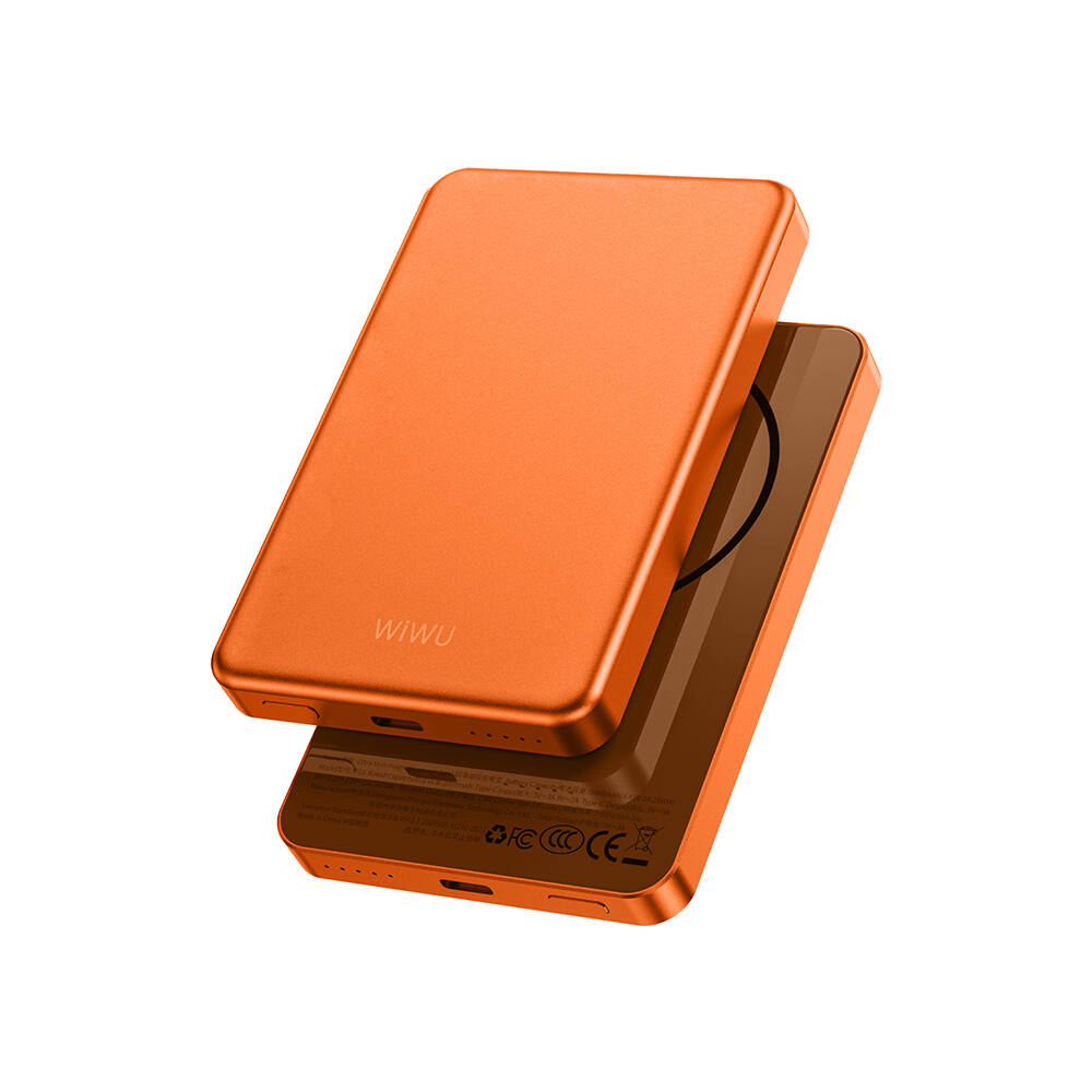 Wiwu P15 LED Işık Göstergeli Ultra İnce PD 20W Kablosuz Powerbank 5000mAh 15W - 12