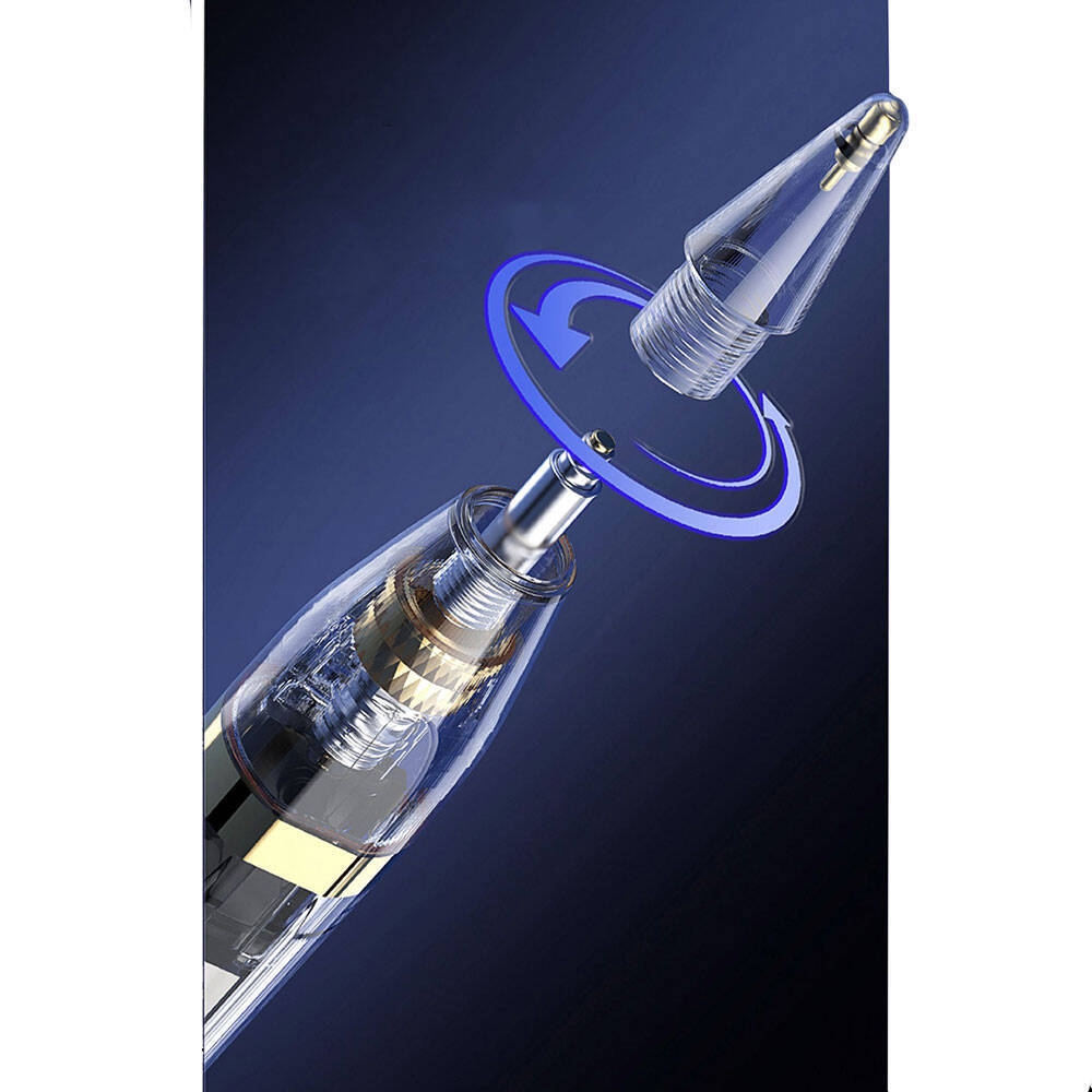 Wiwu Pencil W Pro Dijital Led Göstergeli Palm-Rejection Şeffaf Görünüm Tasarımlı Dokunmatik Çizim Kalemi - 9