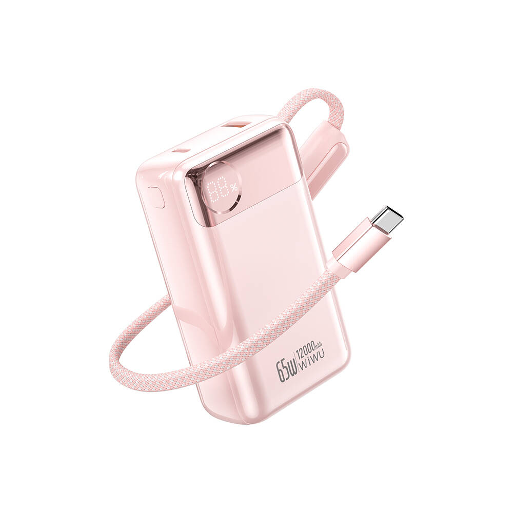 Wiwu T132 Power Plus Serisi Type-C Kablolu PD Powerbank 65W 12000mAh - 6
