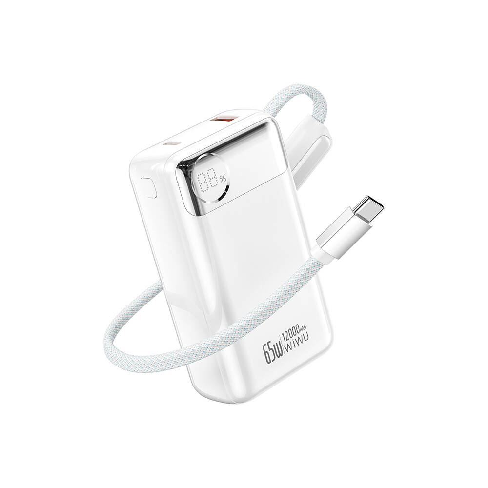 Wiwu T132 Power Plus Serisi Type-C Kablolu PD Powerbank 65W 12000mAh - 1