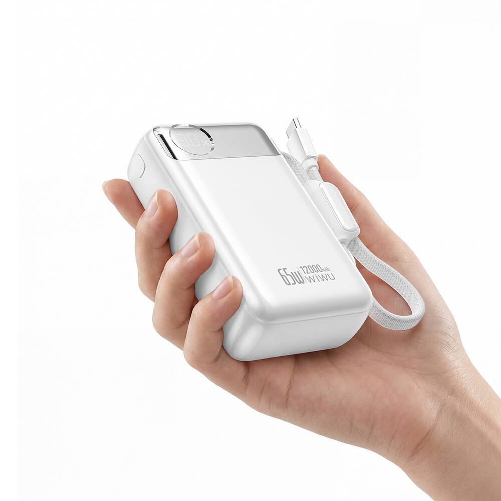 Wiwu T132 Power Plus Serisi Type-C Kablolu PD Powerbank 65W 12000mAh - 3