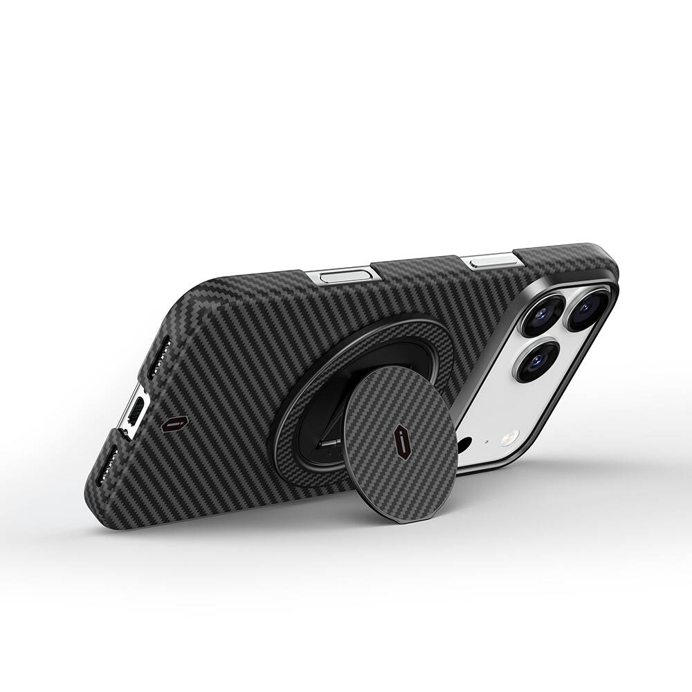 Wiwu Warriors Serisi Aramid Fiber 360 Derece Dönebilen Magnetik Ring Stand Telefon Tutucu - 5