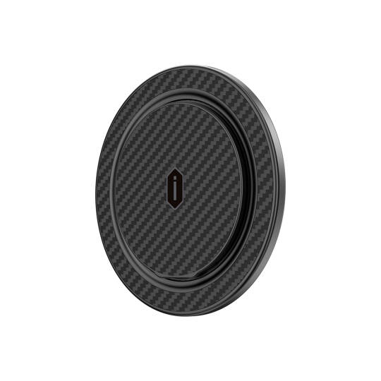 Wiwu Warriors Serisi Aramid Fiber 360 Derece Dönebilen Magnetik Ring Stand Telefon Tutucu Siyah