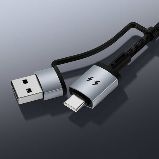 Wiwu Wi-C050 Legend Serisi 3in1 USB-A + Type-C to Lightning – Type-C – Akıllı Saat Şarj Kablosu 100W 1.2M - 6