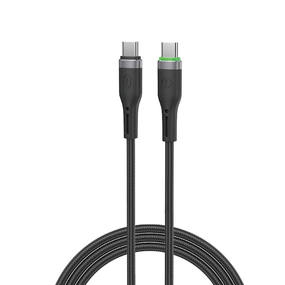 Wiwu Wi-C069 Orginlink Serisi LED Göstergeli Type-C to Type-C Hızlı Şarj Özellikli PD Data ve Şarj Kablosu 60W 1M - 1