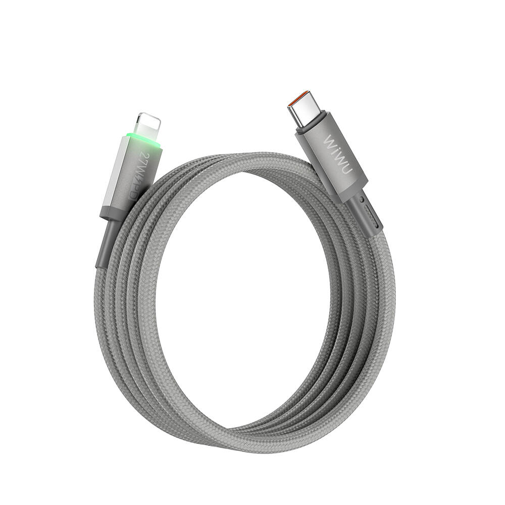 Wiwu Wi-C083 Maglink Serisi Işıklı Magnetik Type-C to Lightning PD Hızlı Şarj Özellikli Data ve Şarj Kablosu 27W 1M - 1