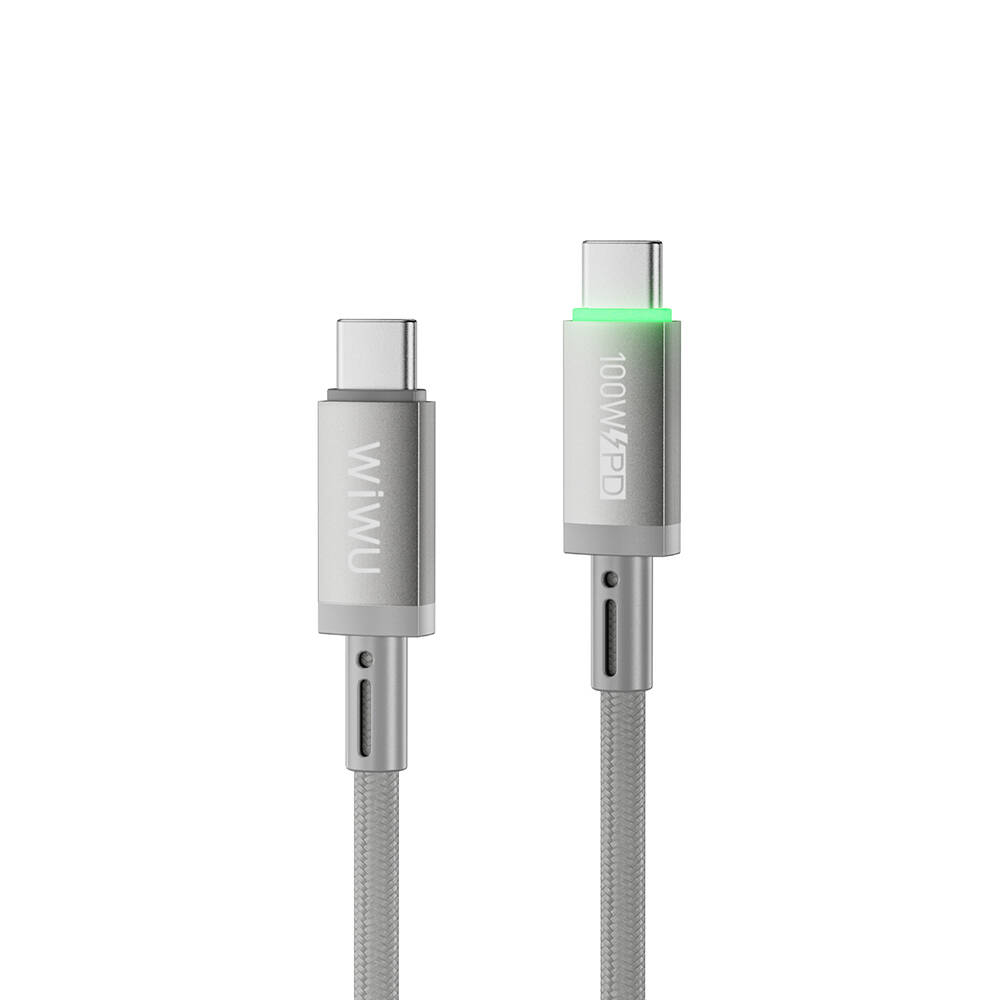 Wiwu Wi-C084 Maglink Serisi LED Göstergeli Type-C to Type-C Hızlı Şarj Özellikli Data ve Şarj Kablosu 100W 1M - 5