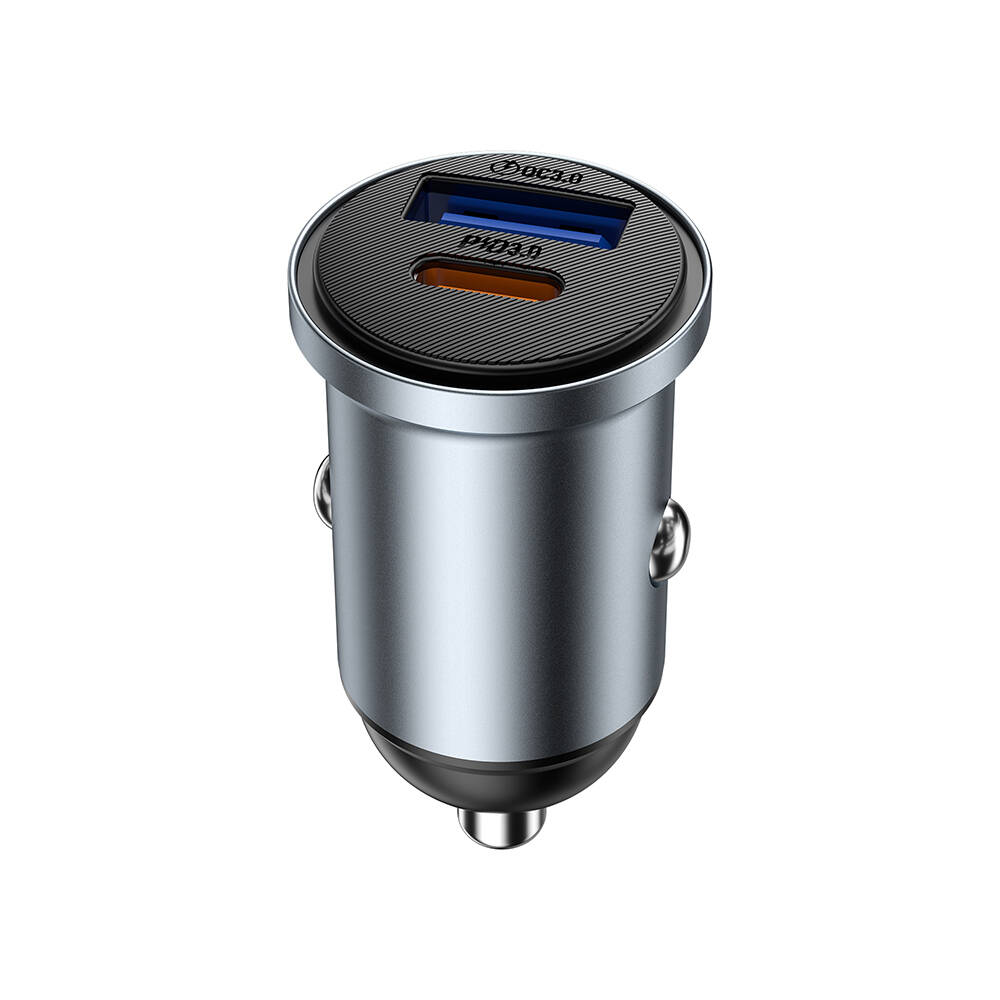 Wiwu Wi-CC030 Nano Lite Serisi Type-C + USB-A Hızlı Şarj Özellikli Akım Korumalı Araç Şarj Aleti PD ve QC3.0 35W - 4