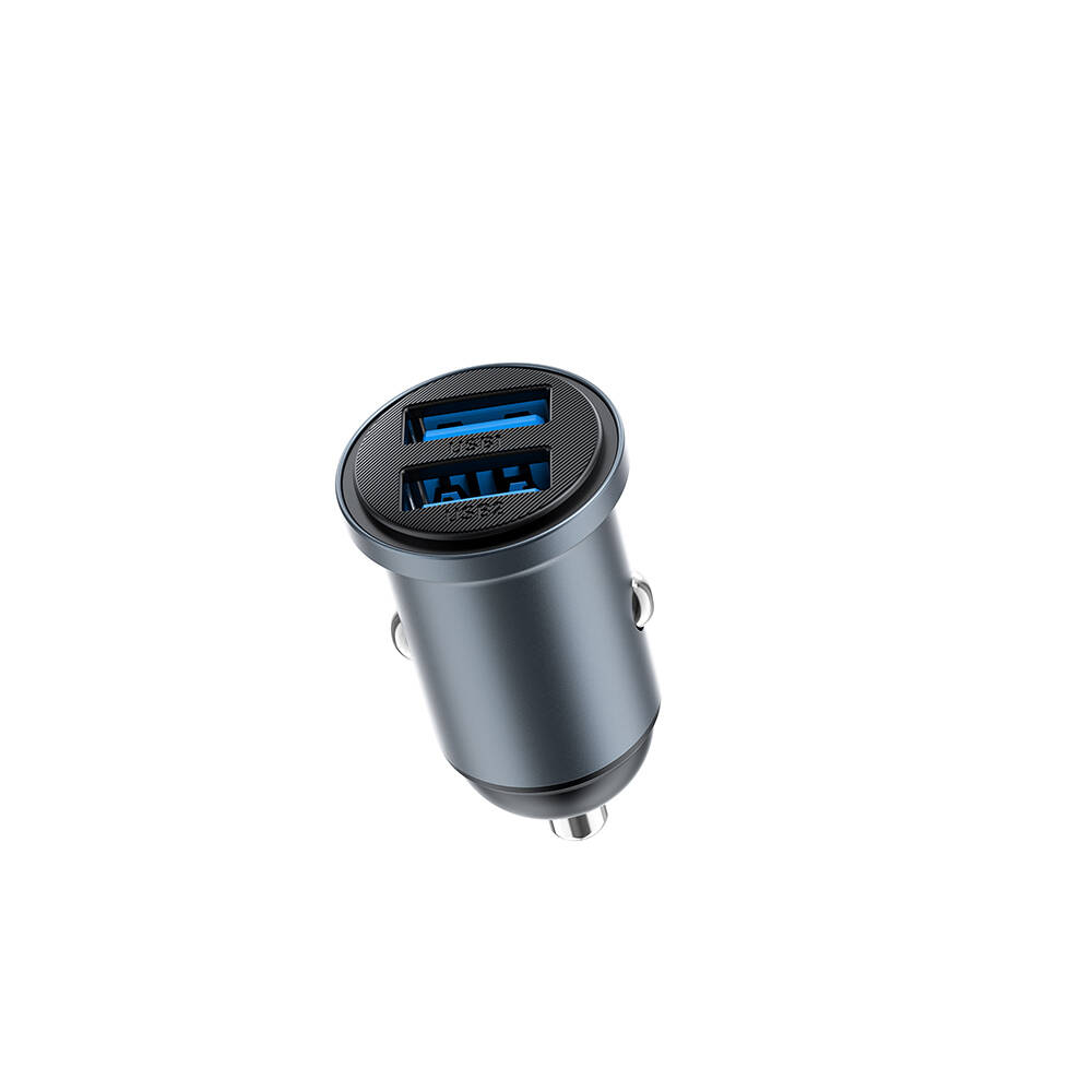 Wiwu Wi-CC031 Nano Lite Serisi Dual USB-A Hızlı Şarj Özellikli Araç Şarj Aleti PD 12W - 6