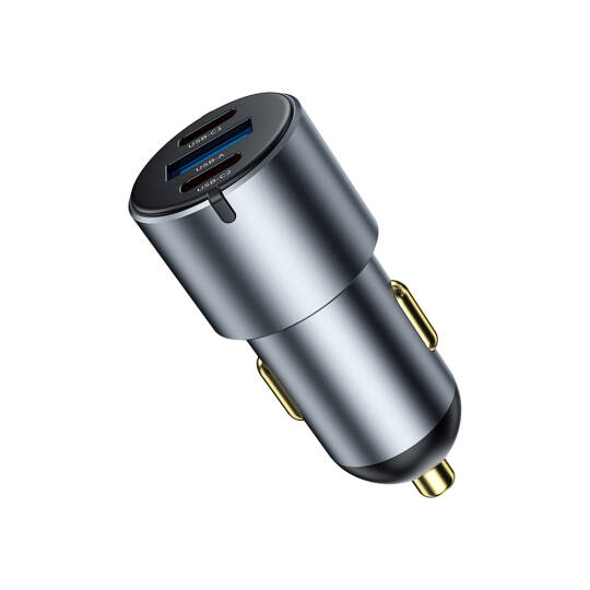 Wiwu Wi-CC032 Nano Pro Serisi Dual Type-C + USB-A Hızlı Şarj Özellikli Akım Korumalı Araç Şarj Aleti PD VE QC3.0 60W - 4