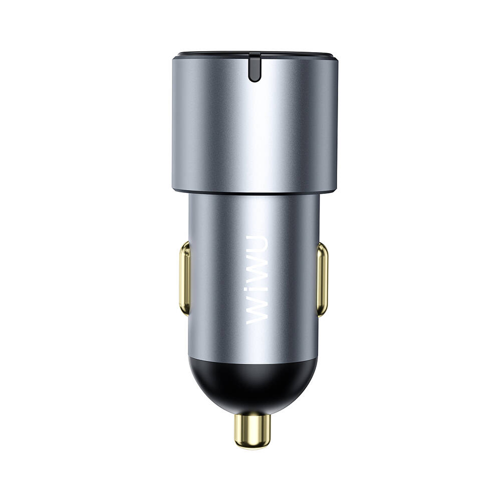 Wiwu Wi-CC032 Nano Pro Serisi Dual Type-C + USB-A Hızlı Şarj Özellikli Akım Korumalı Araç Şarj Aleti PD VE QC3.0 60W - 6
