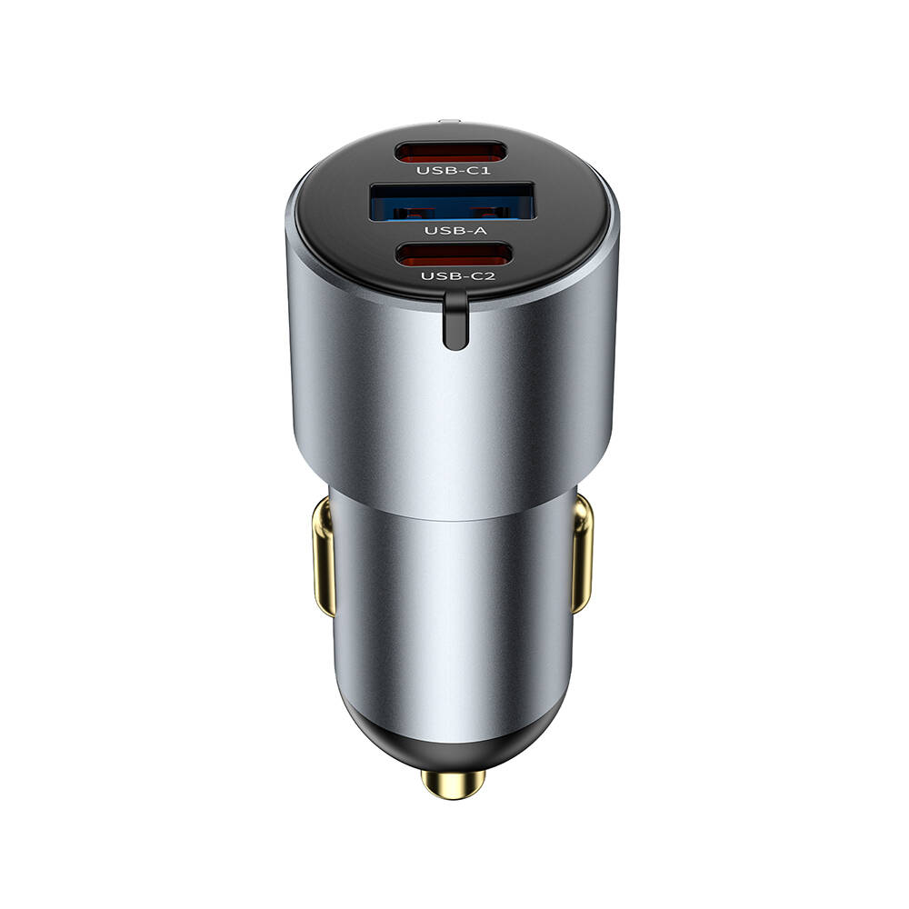 Wiwu Wi-CC032 Nano Pro Serisi Dual Type-C + USB-A Hızlı Şarj Özellikli Akım Korumalı Araç Şarj Aleti PD VE QC3.0 60W - 8