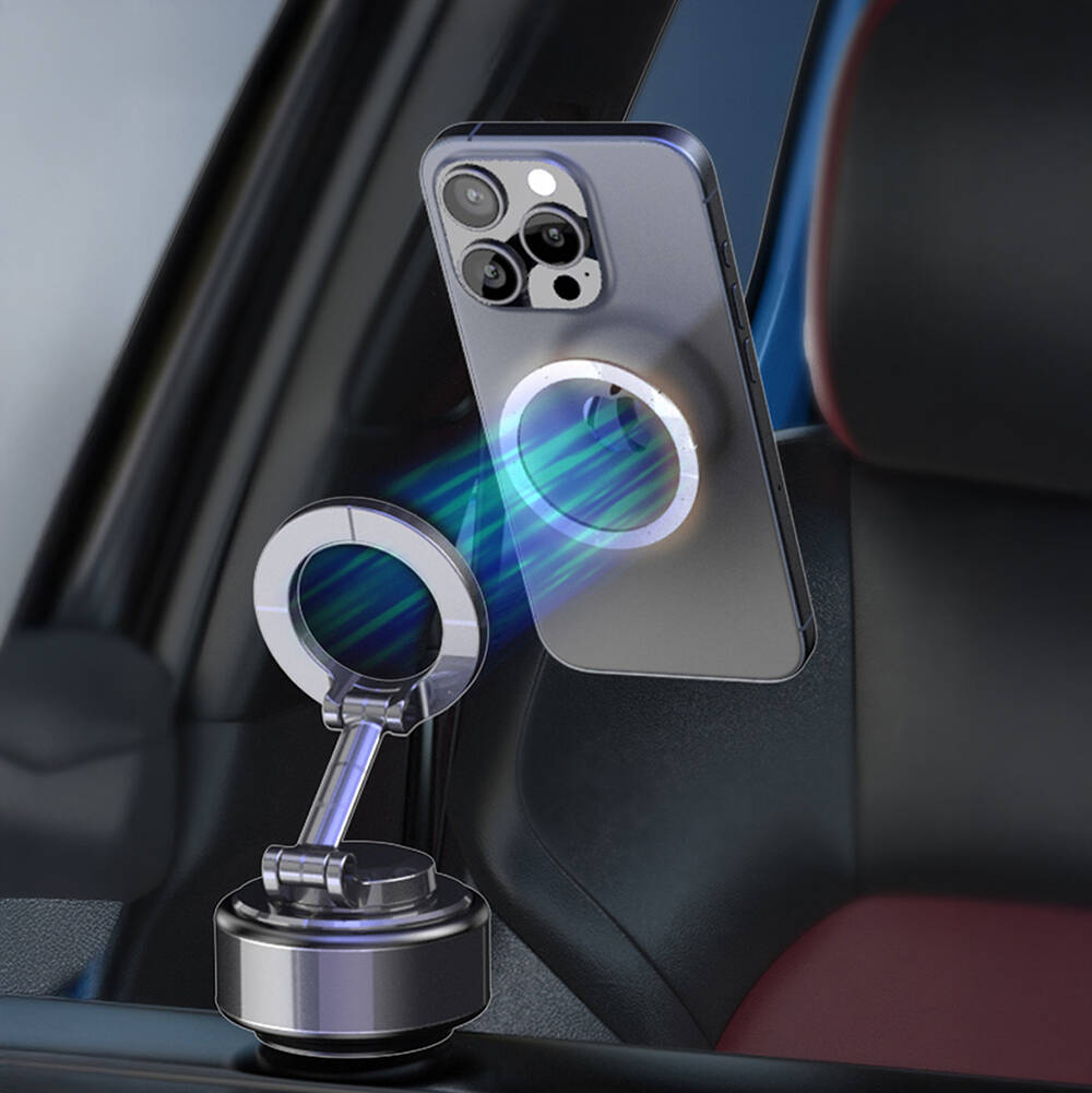 Wiwu Wi-CH056 Type-C Portlu Elektrikli Vakum Özellikli Magnetik Telefon Tutucu - 3