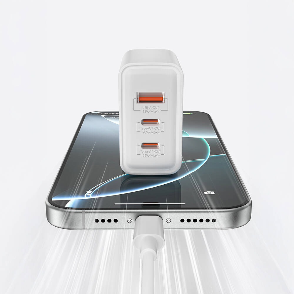 Wiwu Wi-G005 Essen Serisi GaN Tech PD Hızlı Şarj Özellikli Şarj Başlığı 65W - 8