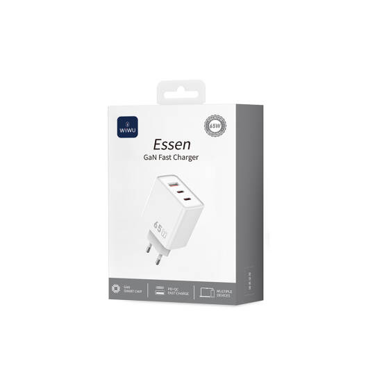 Wiwu Wi-G005 Essen Serisi GaN Tech PD Hızlı Şarj Özellikli Şarj Başlığı 65W - 12