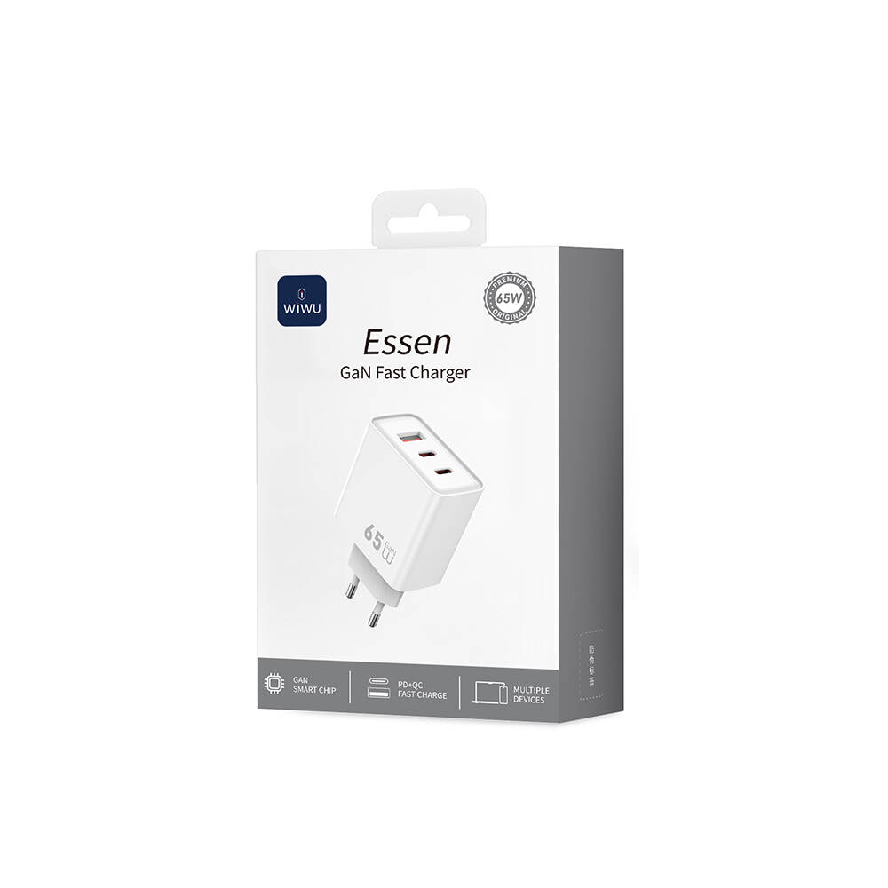 Wiwu Wi-G005 Essen Serisi GaN Tech PD Hızlı Şarj Özellikli Şarj Başlığı 65W - 12