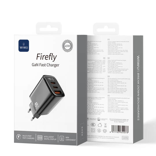 Wiwu Wi-G011 Firefly Serisi GaN Tech PD Hızlı Şarj Özellikli Şarj Başlığı 45W - 5