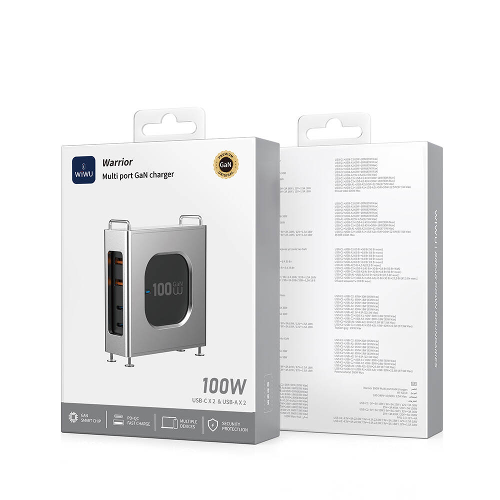Wiwu Wi-G013 Warrior Serisi GaN Tech Hızlı Şarj Özellikli Şarj Başlığı 100W - 7