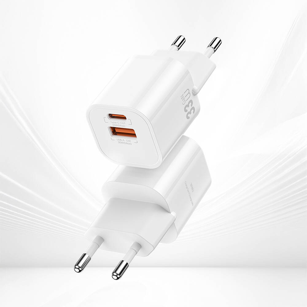 Wiwu Wi-G017 Cube Serisi Type-C PD & USB-A GaN Tech PD Hızlı Şarj Özellikli Mini Şarj Başlığı 33W - 3