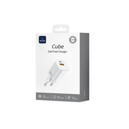Wiwu Wi-G017 Cube Serisi Type-C PD & USB-A GaN Tech PD Hızlı Şarj Özellikli Mini Şarj Başlığı 33W - 10