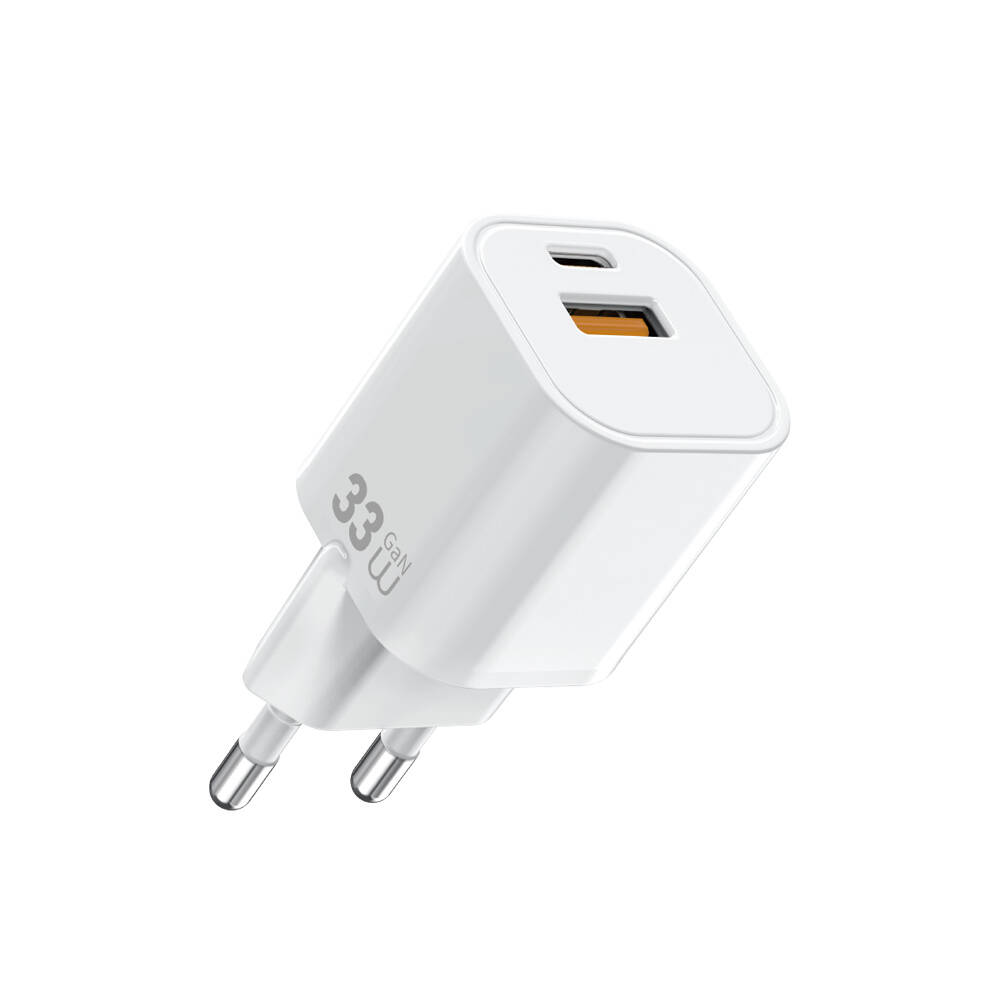 Wiwu Wi-G017 Cube Serisi Type-C PD & USB-A GaN Tech PD Hızlı Şarj Özellikli Mini Şarj Başlığı 33W - 1