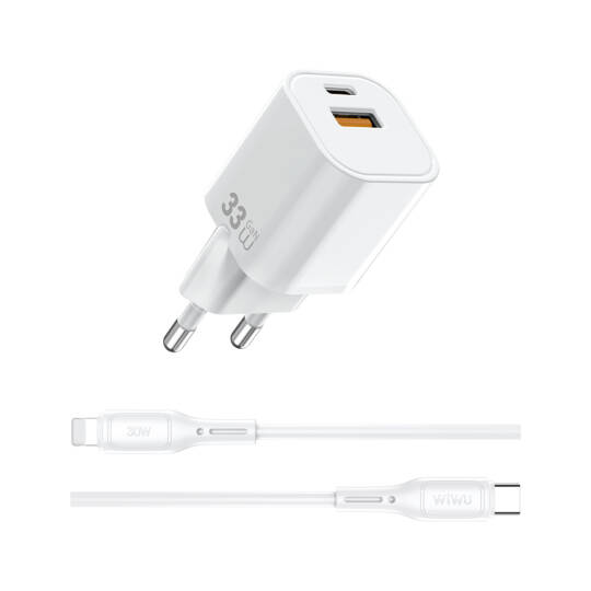 Wiwu Wi-G018 Cube Serisi Type-C to Lightning GaN Tech PD Hızlı Şarj Özellikli Kablolu Şarj Seti 33W - 4