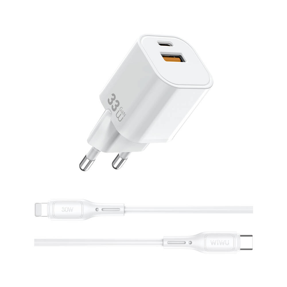 Wiwu Wi-G018 Cube Serisi Type-C to Lightning GaN Tech PD Hızlı Şarj Özellikli Kablolu Şarj Seti 33W - 4