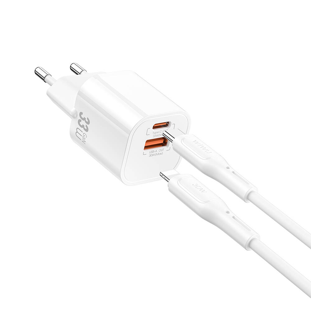 Wiwu Wi-G018 Cube Serisi Type-C to Lightning GaN Tech PD Hızlı Şarj Özellikli Kablolu Şarj Seti 33W - 1