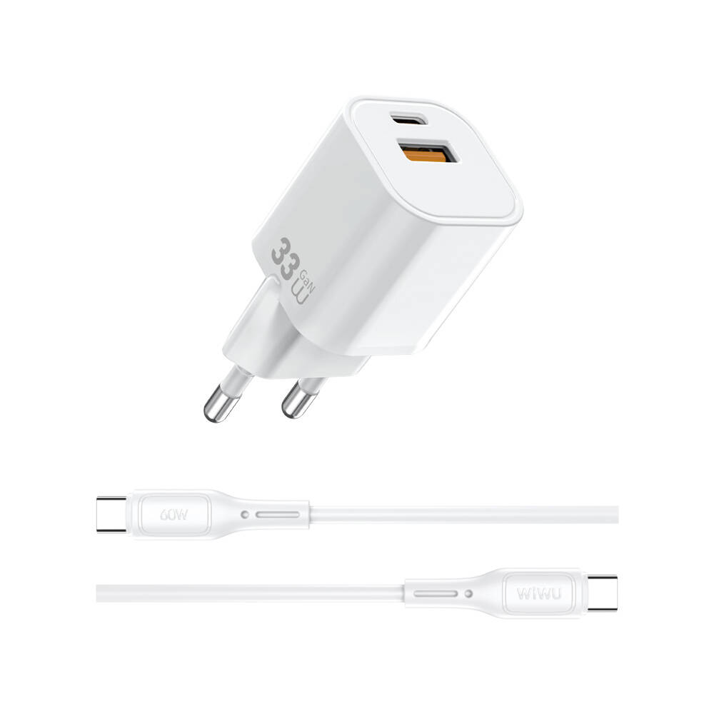 Wiwu Wi-G018 Cube Serisi Type-C to Type-C GaN Tech PD Hızlı Şarj Özellikli Kablolu Şarj Seti 33W - 4