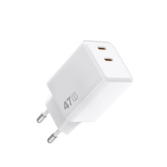Wiwu Wi-G025 Cube Serisi Dual Type-C PD GaN Teknolojili Hızlı Şarj Başlığı 47W - 2