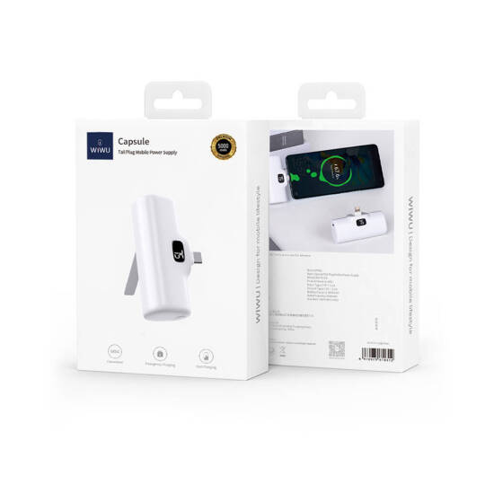 Wiwu Wi-P017 Capsule Serisi 2in1 Mini Taşınabilir Standlı Lightning Powerbank 5000mAh - 3
