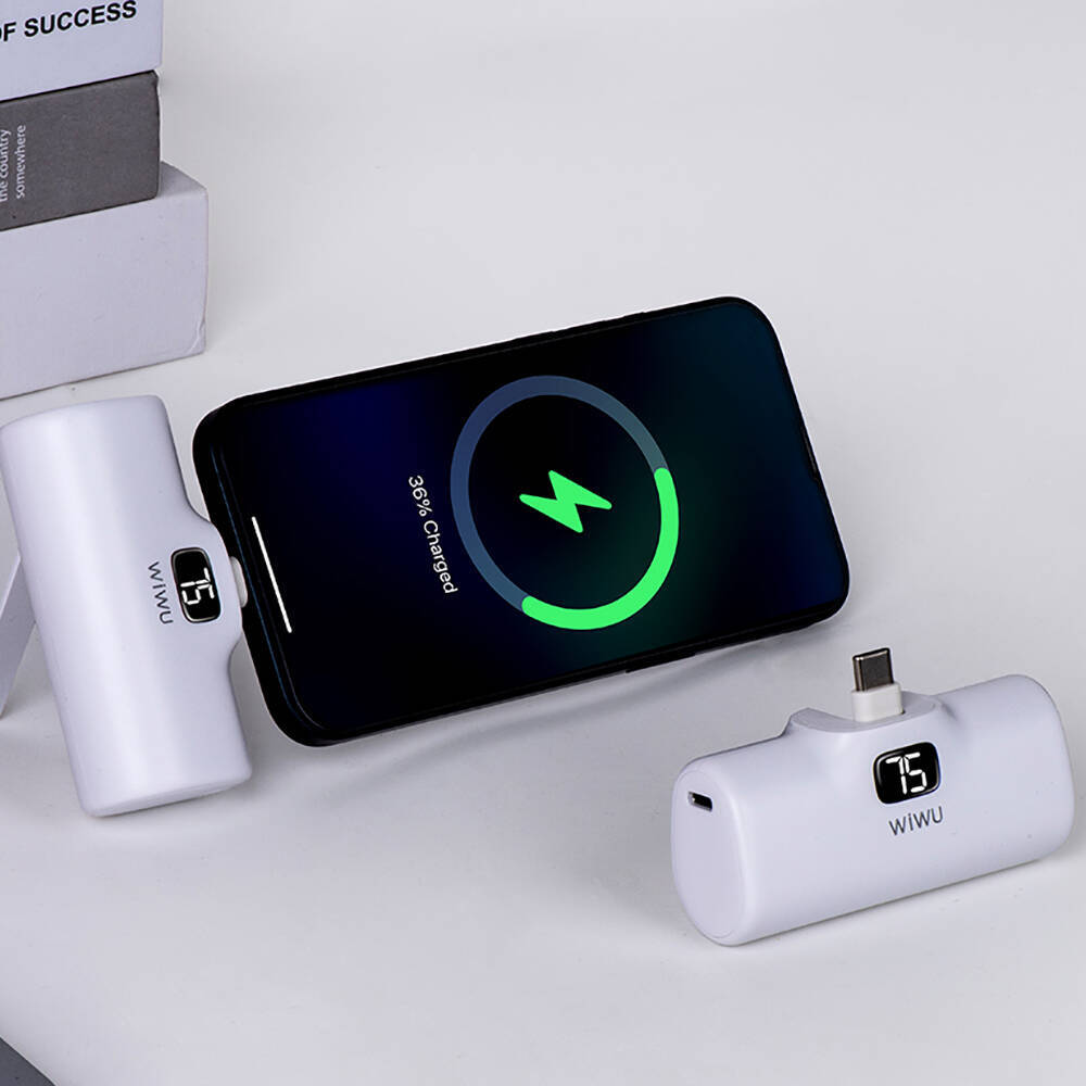 Wiwu Wi-P017 Capsule Serisi 2in1 Mini Taşınabilir Standlı Lightning Powerbank 5000mAh - 9