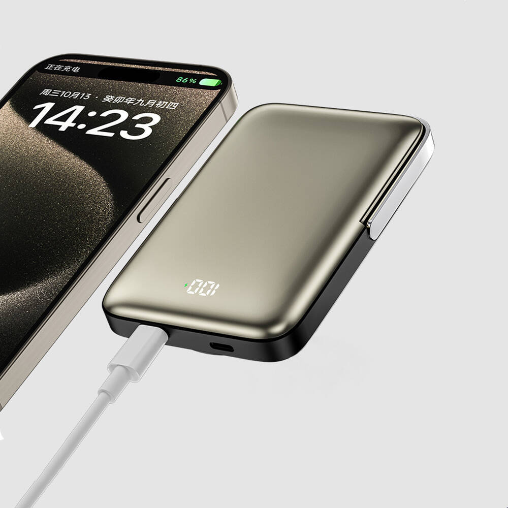 Wiwu Wi-P018 Elite Serisi Led Ekranlı M-safe Powerbank Wireless 15W 10000mAh - 14