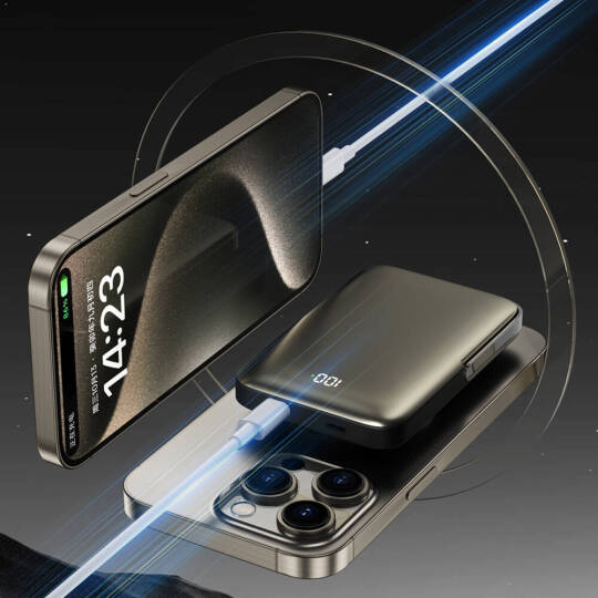 Wiwu Wi-P018 Elite Serisi Led Ekranlı M-safe Powerbank Wireless 15W 10000mAh - 16