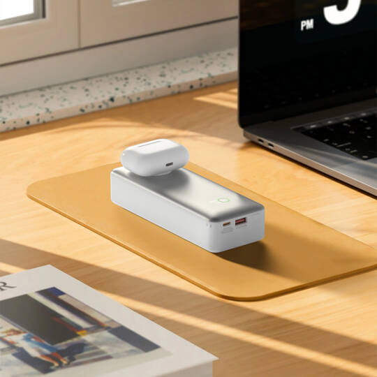 Wiwu Wi-P023 Elite Serisi Dijital LED Göstergeli Akıllı Saat Kablosuz Şarj Özellikli Taşınabilir Powerbank 20000mAh 145W - 7