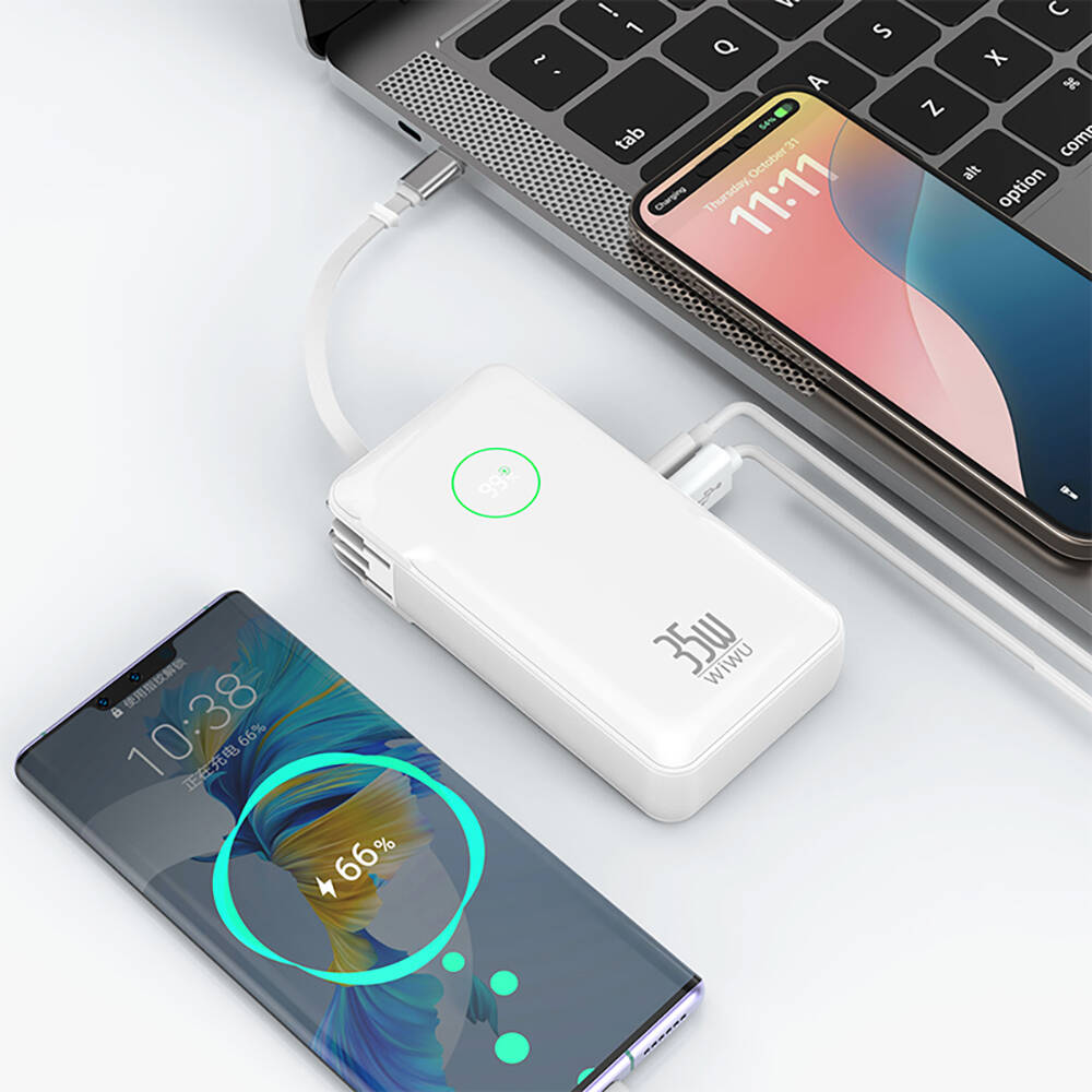 Wiwu Wi-P049 Noble Serisi Type-C Kablolu Dijital LED Göstergeli Powerbank PD 35W 10000mAh - 6