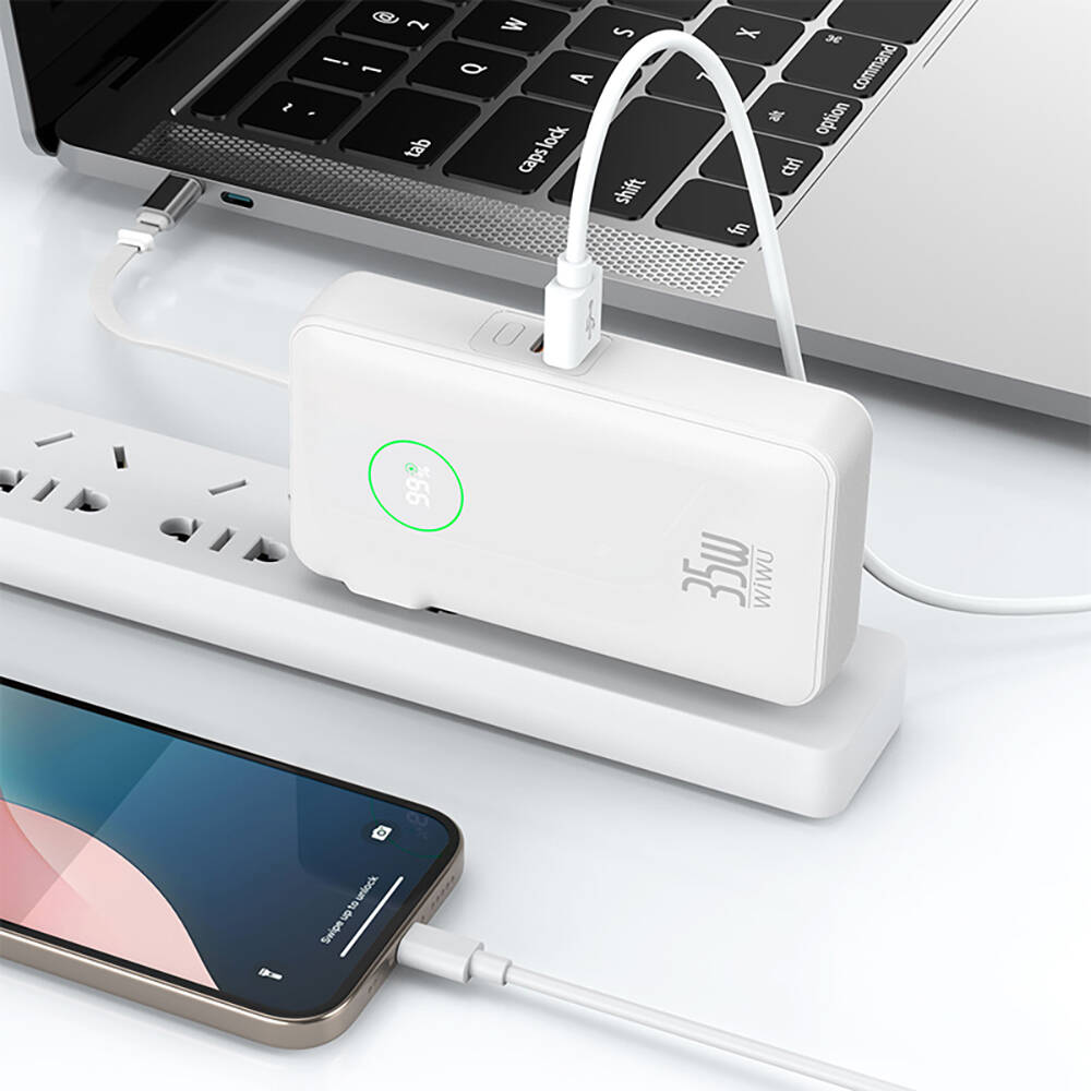 Wiwu Wi-P049 Noble Serisi Type-C Kablolu Dijital LED Göstergeli Powerbank PD 35W 10000mAh - 9