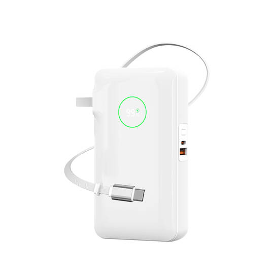 Wiwu Wi-P049 Noble Serisi Type-C Kablolu Dijital LED Göstergeli Powerbank PD 35W 10000mAh