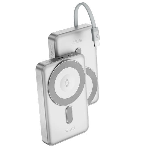 Wiwu Wi-P056 Taşınabilir Wireless Şarj ve PD Hızlı Şarj Özellikli Powerbank 15W 10000mAh - 9
