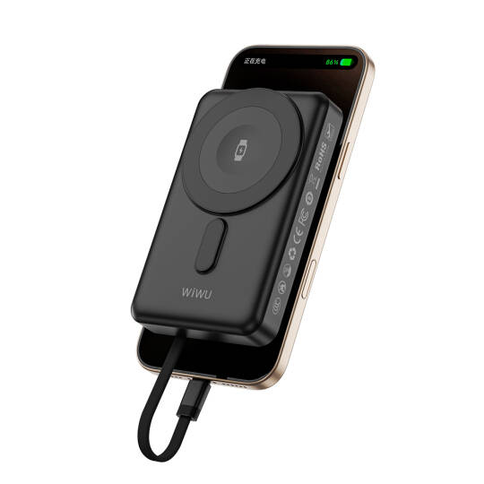 Wiwu Wi-P056 Taşınabilir Wireless Şarj ve PD Hızlı Şarj Özellikli Powerbank 15W 10000mAh - 14