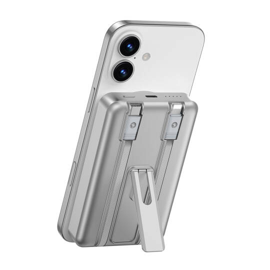 Wiwu Wi-P056 Taşınabilir Wireless Şarj ve PD Hızlı Şarj Özellikli Powerbank 15W 10000mAh