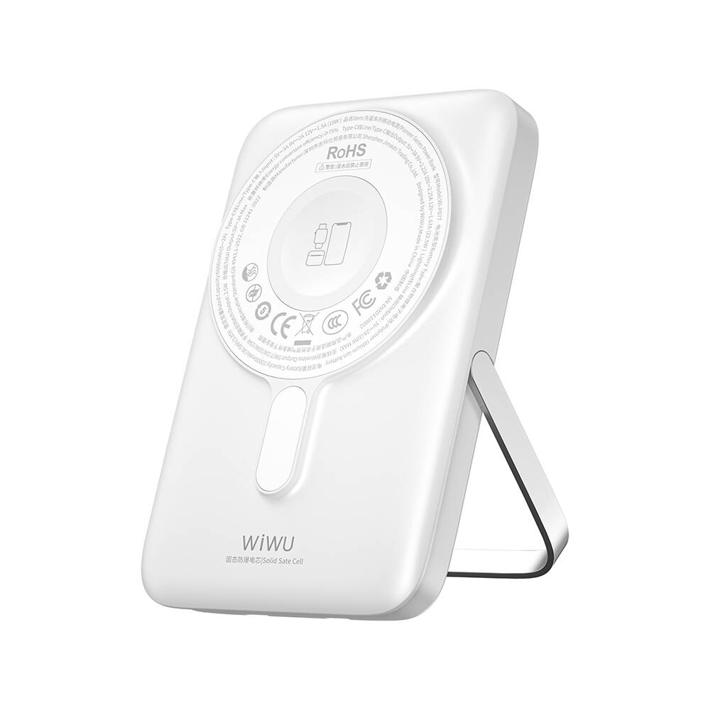 Wiwu Wi-P077 Pionner Serisi Taşınabilir Wireless Şarj ve PD 20W Hızlı Şarj Özellikli Standlı Powerbank 15W 10000mAh - 3