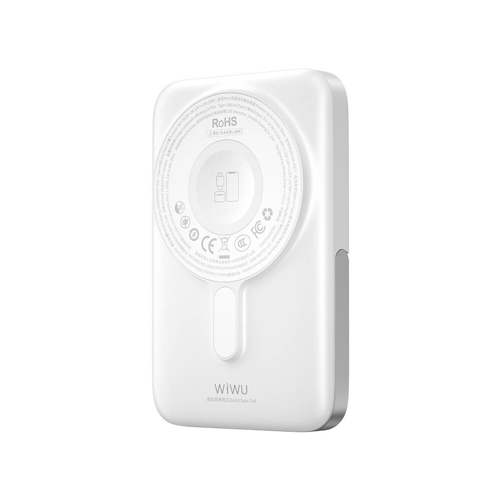 Wiwu Wi-P077 Pionner Serisi Taşınabilir Wireless Şarj ve PD 20W Hızlı Şarj Özellikli Standlı Powerbank 15W 10000mAh - 4