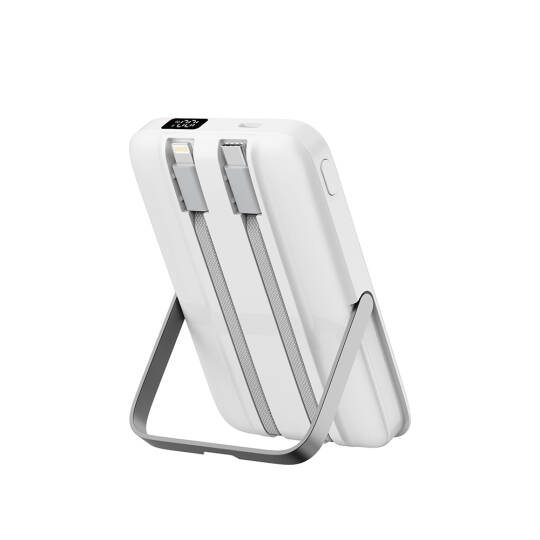 Wiwu Wi-P077 Pionner Serisi Taşınabilir Wireless Şarj ve PD 20W Hızlı Şarj Özellikli Standlı Powerbank 15W 10000mAh - 11
