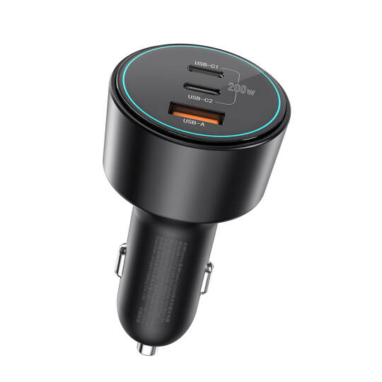 Wiwu Wi-QC026 Starship Serisi Hızlı Şarj Özellikli Dual Type-C + USB-A Portlu Araç Şarj Aleti 200W - 5