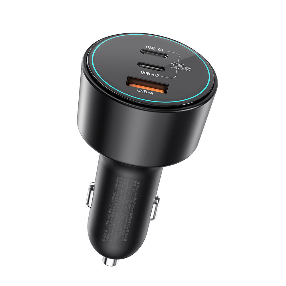 Wiwu Wi-QC026 Starship Serisi Hızlı Şarj Özellikli Dual Type-C + USB-A Portlu Araç Şarj Aleti 200W - 5
