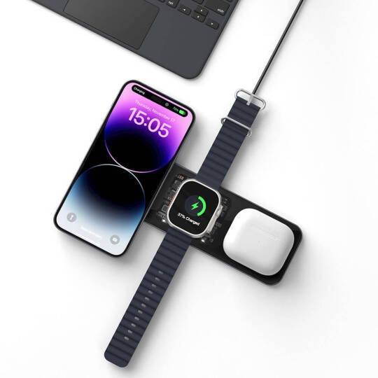 Wiwu Wi-W010 Matrix 3in1 Magnetik Kablosuz Şarj Standı - 4