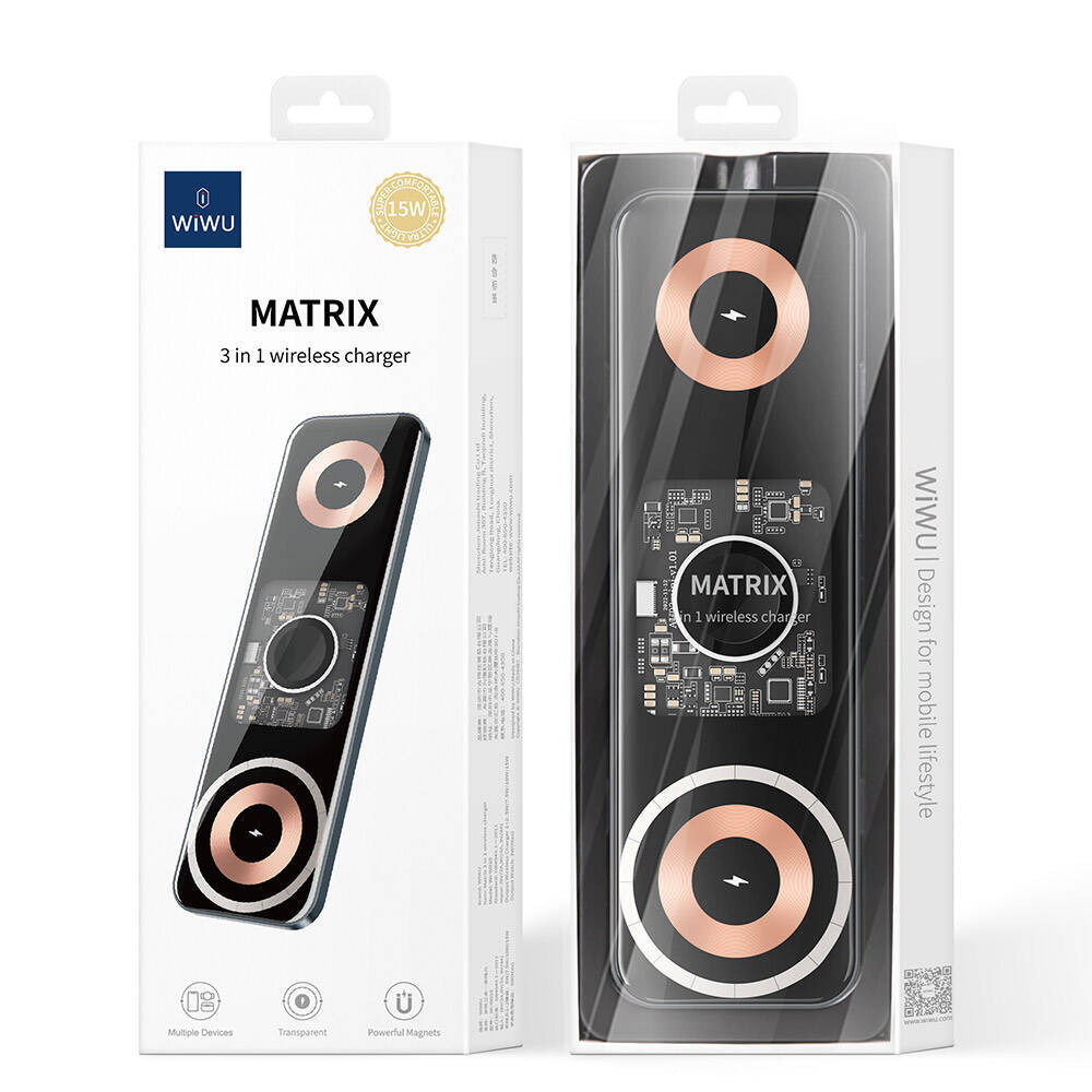 Wiwu Wi-W010 Matrix 3in1 Magnetik Kablosuz Şarj Standı - 6