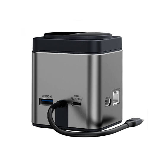 Wiwu Wi-W025 9in1 M-safe Şarj Özellikli Type-C Hub PD 100W USB 3.0 SDTF HDMI RJ45 - 3